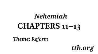 Nehemiah Chapter 11-13 (Bible Study)