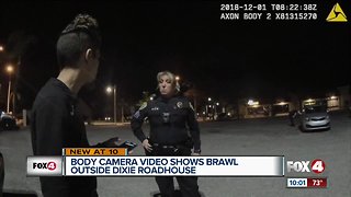 Body cam video shows brawl outside Dixie Roadhouse