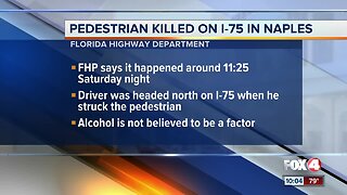 Pedestrian killed crossing I-75 in Naples