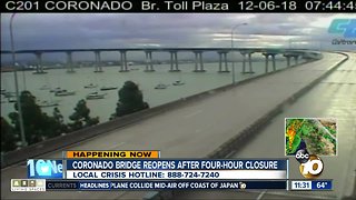 Coronado Bridge reopens after closure