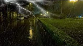 Soothing Rainy Night Immediate Deep Sleep Loud Thunder and Relaxing Heavy Rains on the Roads