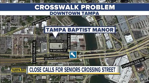 Seniors afraid to cross busy Downtown Tampa crosswalk because of speeding drivers