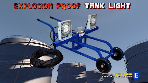 Explosion Proof LED Tank Light Cart - 14,000 Lumens Adjustable Light Heads