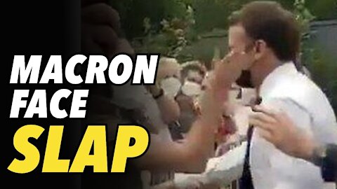 Man shouts “Down With Macron!” SLAPS French President in face