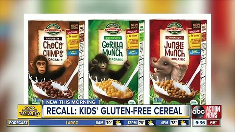 Nature’s Path Foods recalls kids' gluten-free cereal due to undeclared gluten