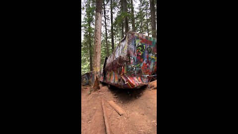 Train Wreck with Graffiti in Whistler