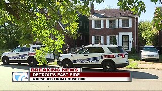 4 rescued from house fire on Detroit's east side