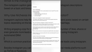 How to Use Nichesss Instagram Caption Generator #shorts