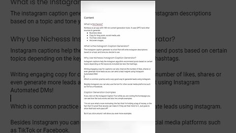 How to Use Nichesss Instagram Caption Generator #shorts