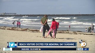 Beach visitors excited for Memorial Day sunshine