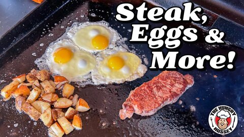 Breakfast Steak and Eggs on the Blackstone Griddle