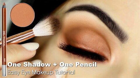 Beginners Eye Makeup Tutorial Using One Eyeshadow + Eyeliner Pencil | How To Apply Eyeshadow