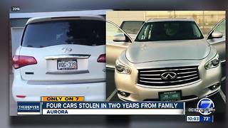 Four cars stolen in two years from Aurora family