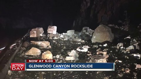 Large rock slide closes I-70 through Glenwood Canyon; some lanes could reopen Tuesday