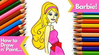 How to draw and paint Barbie