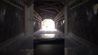 Wooden covered bridge in Vermont 😁