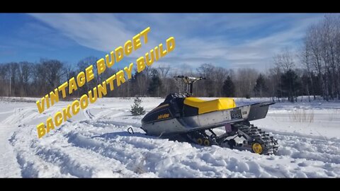 1980 Ski-doo Everest 500 136" mod sled in deep powder. Northern Wisconsin backcountry.