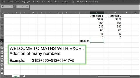 How to Add Many Numbers in Excel