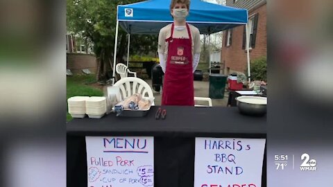 Calvert Hall College student creates barbecuing business that benefits veterans