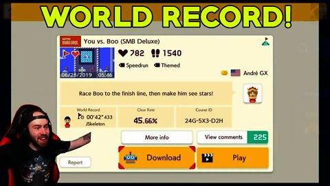 Super Mario Maker 2 - World Record on GameXplain's "You VS Boo" Course!