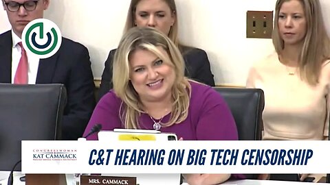 Rep. Cammack Question Period During C&T Subcommittee Hearing On Big Tech Censorship & Free Speech