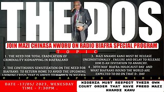 THE DOS: Join Mazi Chinasa Nworu Live Exclusive Special Program Via RBL | 17 May, 2023