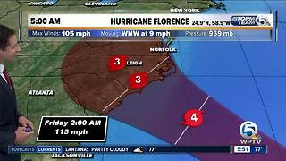 5 a.m. update: Hurricane Florence has 105 mph winds