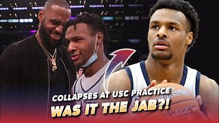 Bronny James Collapses At USC Practice...Was It The Jab?!
