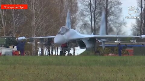 The combat flight of Russian Su-35S fighter jet armed with Kh-31P missiles in Ukraine Operation