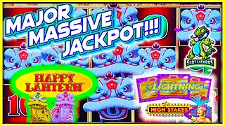 MAJOR MASSIVE JACKPOT EPICNESS! Lightning Link Happy Lantern VS High Stakes Slots HIGHLIGHT