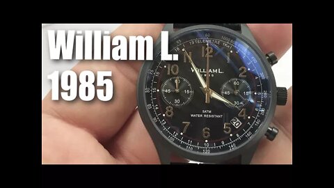 William L. 1985 Vintage Style Black IP Steel Chronograph Watch Review