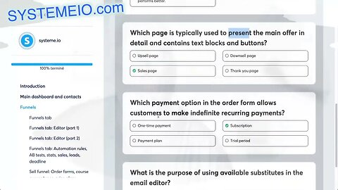 👩‍🎓 Free SystemeIO Certification Course (with answers)