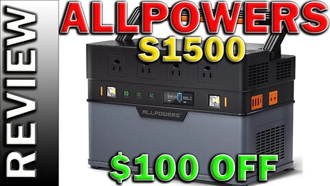 ALLPOWERS S1500 Portable Power Station 1500W 1092Wh Solar Generator For Home Outdoor Camping RV CPAP