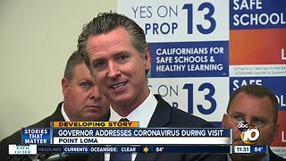 Gov. Gavin Newsom addresses California's response to coronavirus during San Diego visit