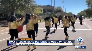 Local marching band performs in St. Petersburg MLK Day parade