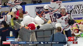 Condors win on Teddy Bear Toss night