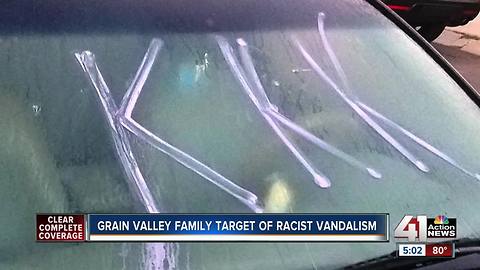 Vandals draw racial slurs, swastika on Grain Valley vehicles