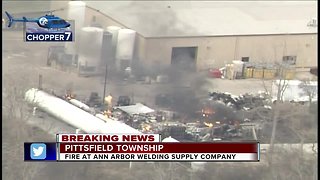 Multiple explosions cause large fire at Pittsfield Township welding facility