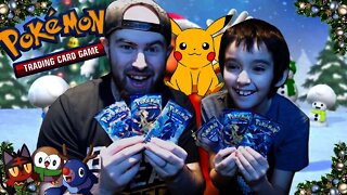 Opening Pokemon TCG Christmas Booster Packs with my Son!
