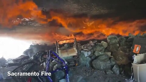 Fire Near Homeless Camp In Sacramento Under Bridge