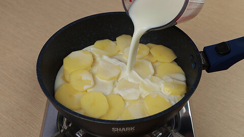 Add milk to the potatoes and your dinner is ready! super easy and fast