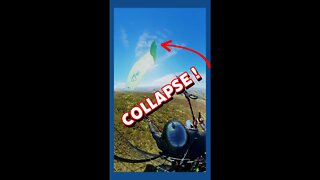 paramotor wing collapses close to the ground