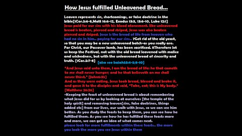 Jesus in Unleavened Bread