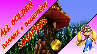 Donkey Kong 64 - Fungi Forest - Tiny Kong Golden Banana + Blueprint (Kasplat) Locations