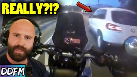 Driver Intentionally HITS Motorcycle Rider!