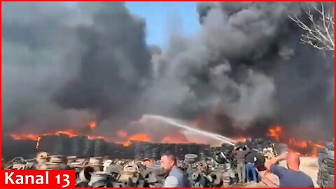 Massive fire breaks out in industrial site in Ankara