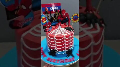 Spiderman cake | fondant spider spiderman theme cake #shorts