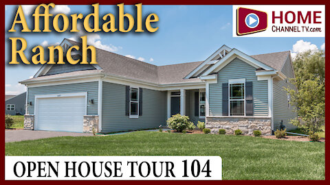 Open House Tour 104 - New Affordable Ranch Home at Woodland Meadows by KLM Builders