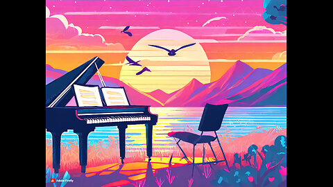 Enjoy relaxing piano and guitar music ("Sunny Mornings") with birds singing in the background.