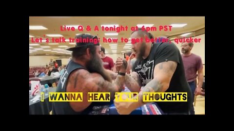 Arm Wrestling Specific Training: Live Q & A